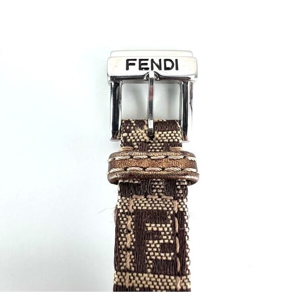 Vintage FENDI Orologi 2700L Brown Silver Circle Quartz Ladies Watch - Picture 9 of 12